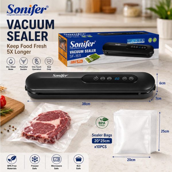 Sonifer SF – 1511 Vacuum Sealer: 30cm Seal, 60kPa, 4 Modes