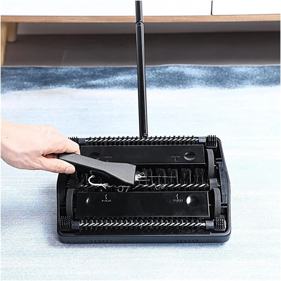 BICCIL Carpet Sweeper Cleaner Manual Hand Push Non-Electric Blue
