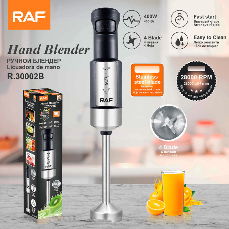 Electric Mixer Raf R.30002B Hand Blender / 400W / 220-240V ~ 50/60Hz - Black/Stainless Steel