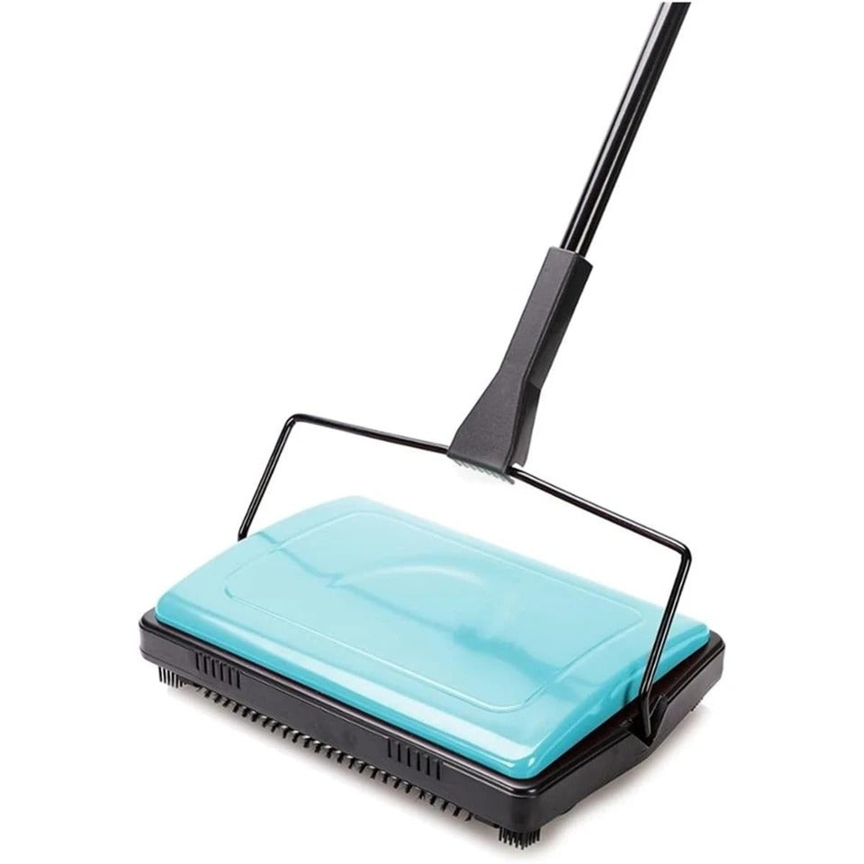 BICCIL Carpet Sweeper Cleaner Manual Hand Push Non-Electric Blue