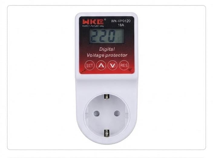 WKE 16A Digital Voltage Protector Plug (WN-VP012D) – 3500W Over/Under Voltage Surge Guard with Delay Timer