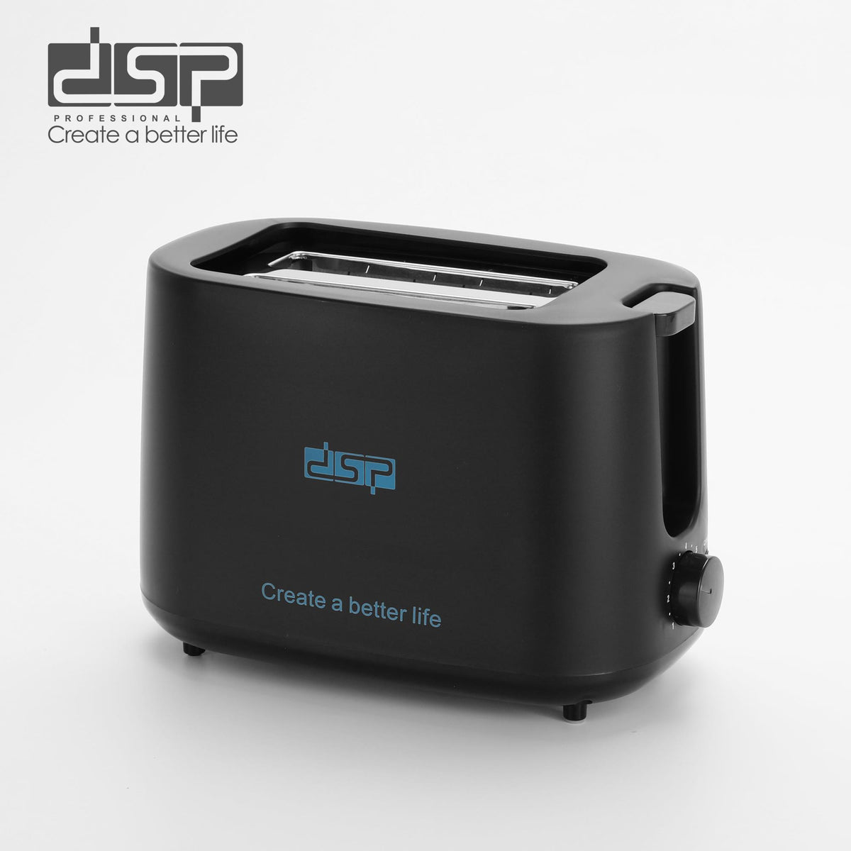 DSP KC2080, 750W 2-Slice Sandwich Toaster, Black