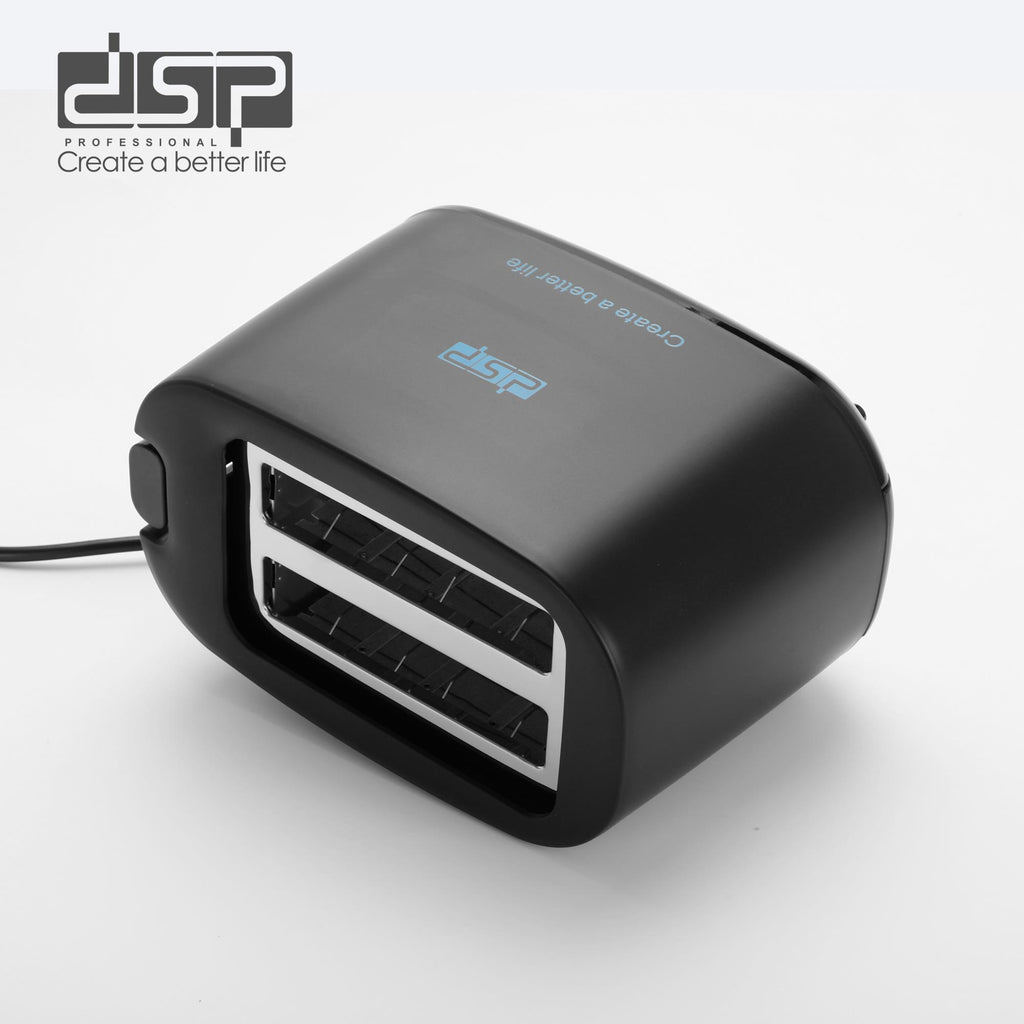 DSP KC2080, 750W 2-Slice Sandwich Toaster, Black