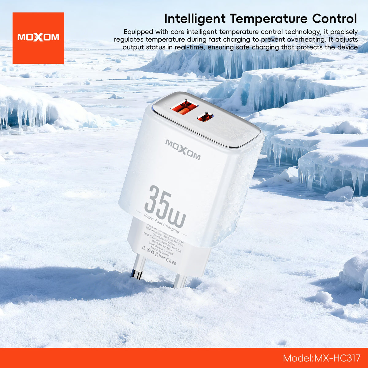 MOXOM MX-HC317 35W Super Fast Charging Crystal Block EU Charger