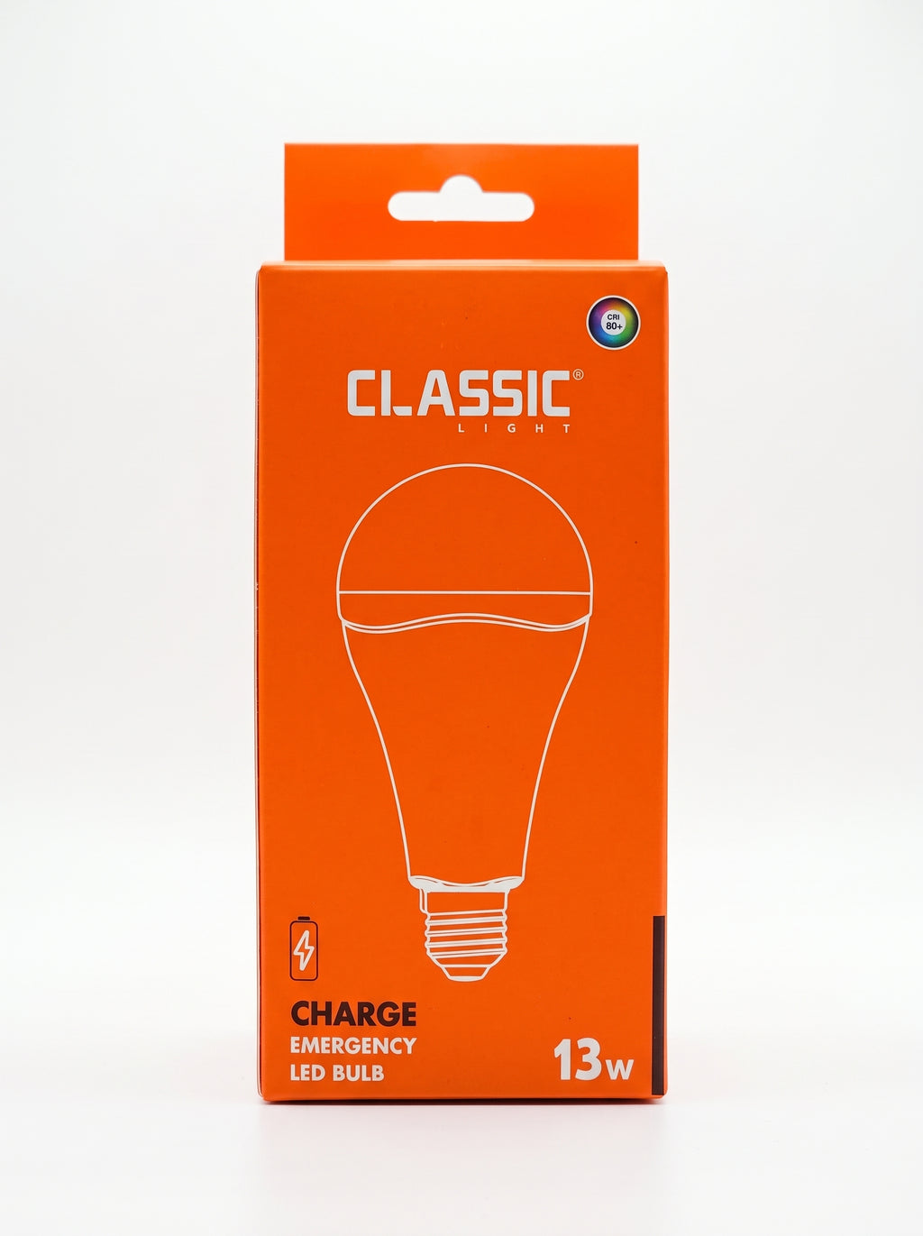 CLASSIC LIGHT E27 CHARGE 13W Emergency LED Bulb (1300lm, A80) – Rechargeable Battery Backup Light
