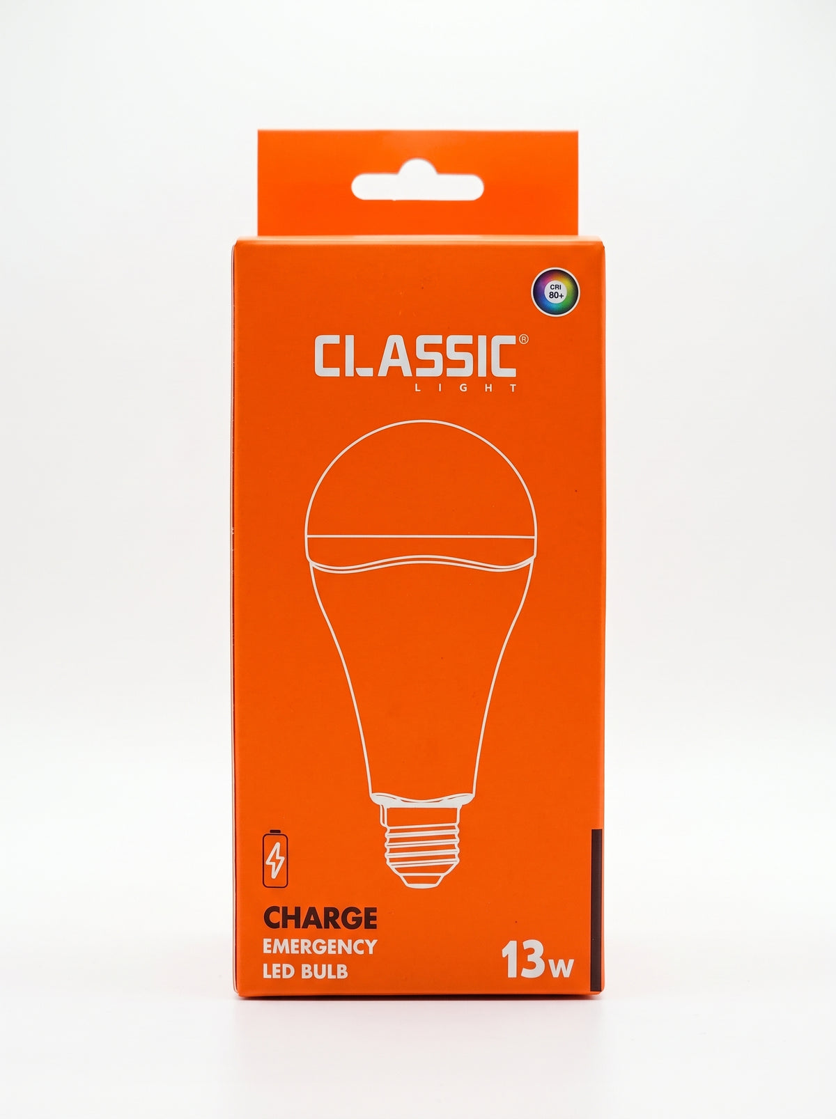 CLASSIC LIGHT E27 CHARGE 13W Emergency LED Bulb (1300lm, A80) – Rechargeable Battery Backup Light