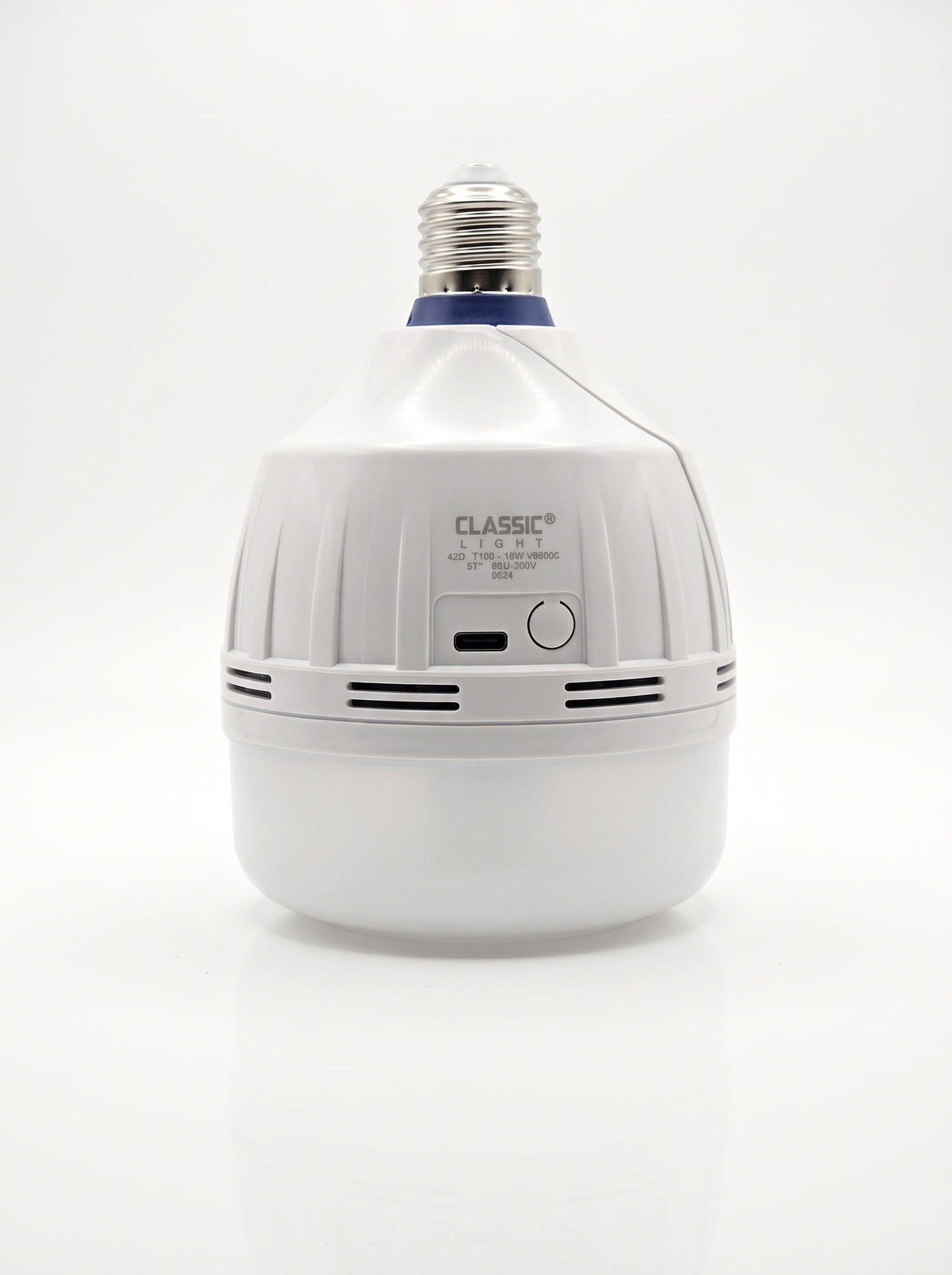 CLASSIC LIGHT REVO 15W Emergency LED Bulb (1500lm, T100) – Rechargeable Dual-Battery Backup Light