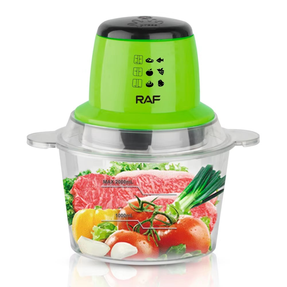 RAF R.7039 2L Glass Blend Chopper Multifunctional Kitchen Electric Fruit Powerful Food Electric Chopper