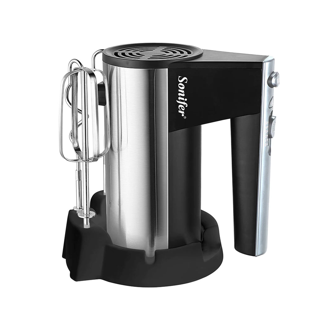 Sonifer SF-7002 Home Mixer 300w With Holder Egg Dough Hook Beater 5 Speed Control Electric Cake Hand Mixer