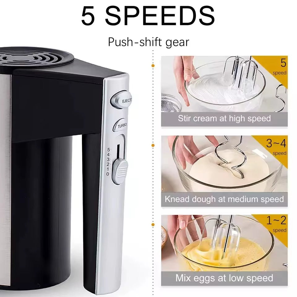 Sonifer SF-7002 Home Mixer 300w With Holder Egg Dough Hook Beater 5 Speed Control Electric Cake Hand Mixer