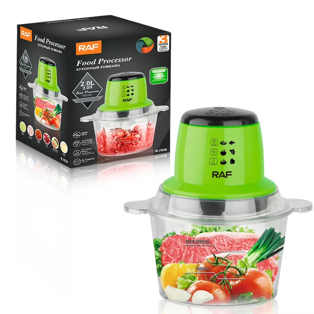 RAF R.7039 2L Glass Blend Chopper Multifunctional Kitchen Electric Fruit Powerful Food Electric Chopper