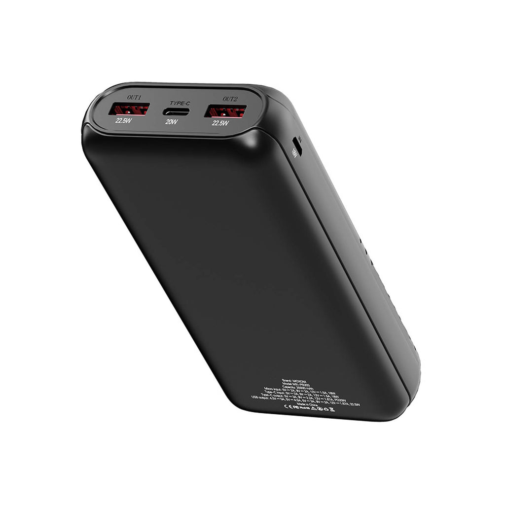 MOXOM MX-PB203, 20000mAh power bank, 22.5W fast charging power bank, PD 20W portable charger, SCP 22.5W external battery