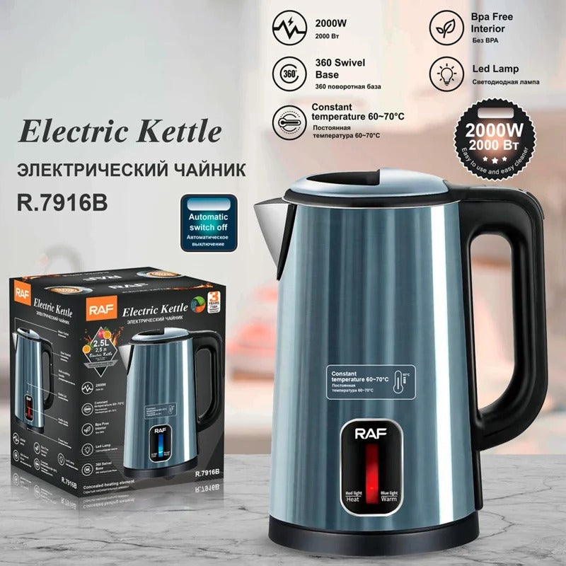 Raf, Electric Kettle, R.7916, 2000W, 2.5L, Bpa Free, Constant 60-70 Degree