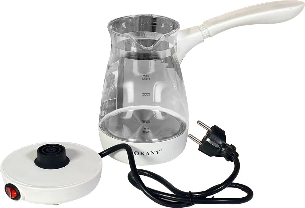 Sokany Electric Glass Coffee Pot, 600 Watt, White, YLW-607