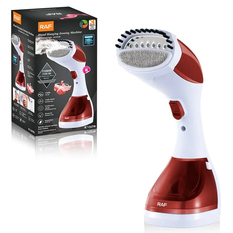RAF Portable Steam Iron, 1100 Watt, Red White - R.1327R