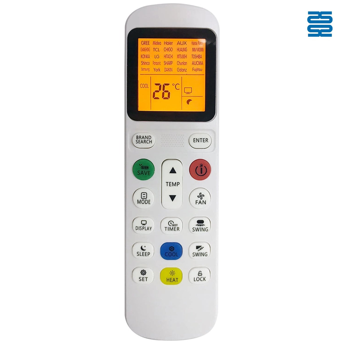 Universal Air Conditioner Remote Control CRC2503V Compatible with All Brands