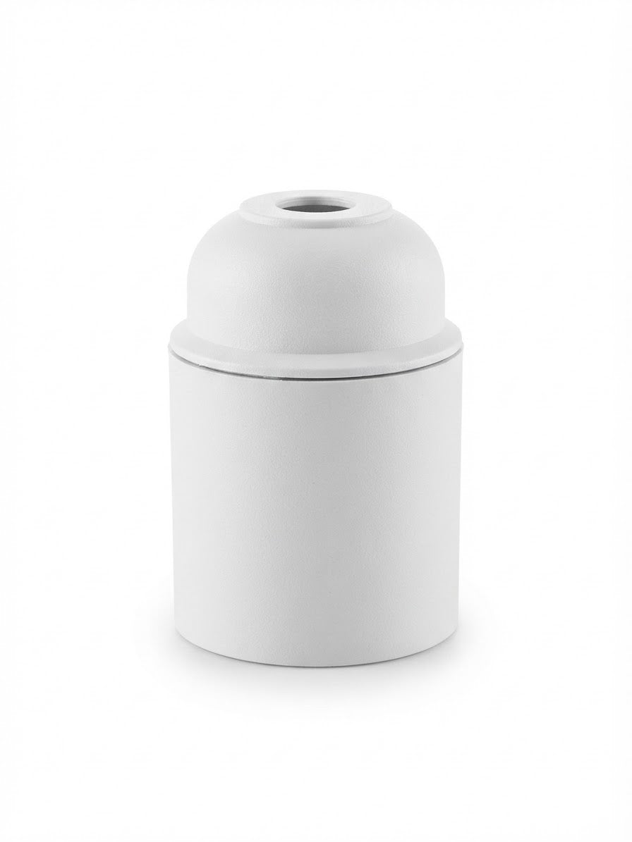 E27 Pendant Lamp Holder Socket (Threaded Base, Thermoplastic, White)