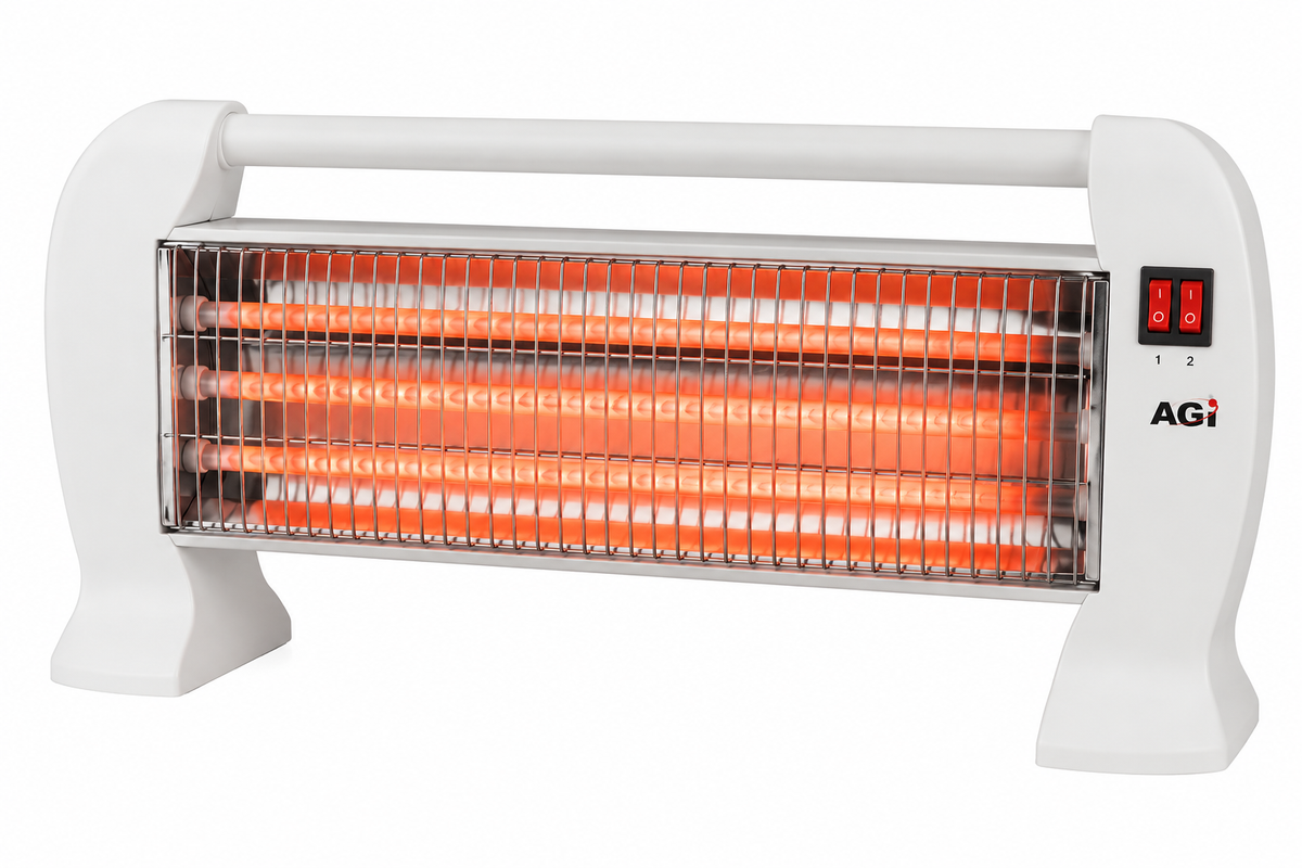AGI AG-2820 1200W quartz heater on white background