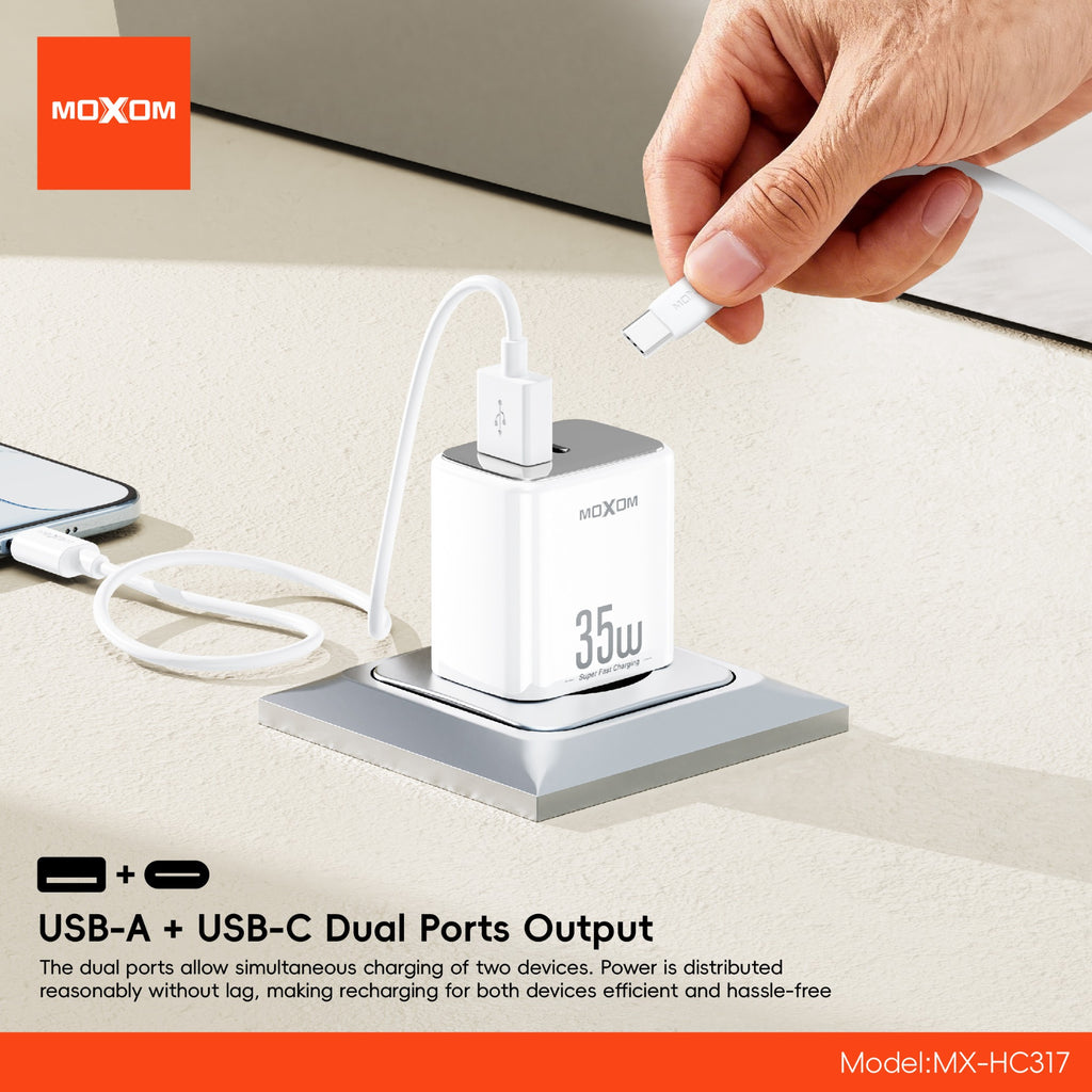 MOXOM MX-HC317 35W Super Fast Charging Crystal Block EU Charger