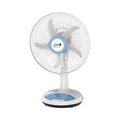JTC Rechargeable Table fan with 4 Pieces LED & Timer & USB Port White 14inch JF-5401B