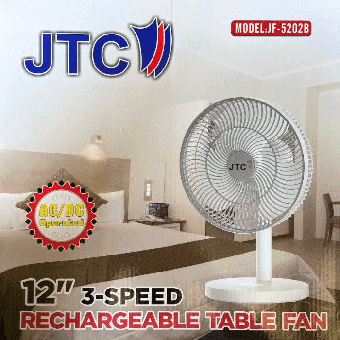JTC RECHARGEABLE TABLE FAN JF-5202B