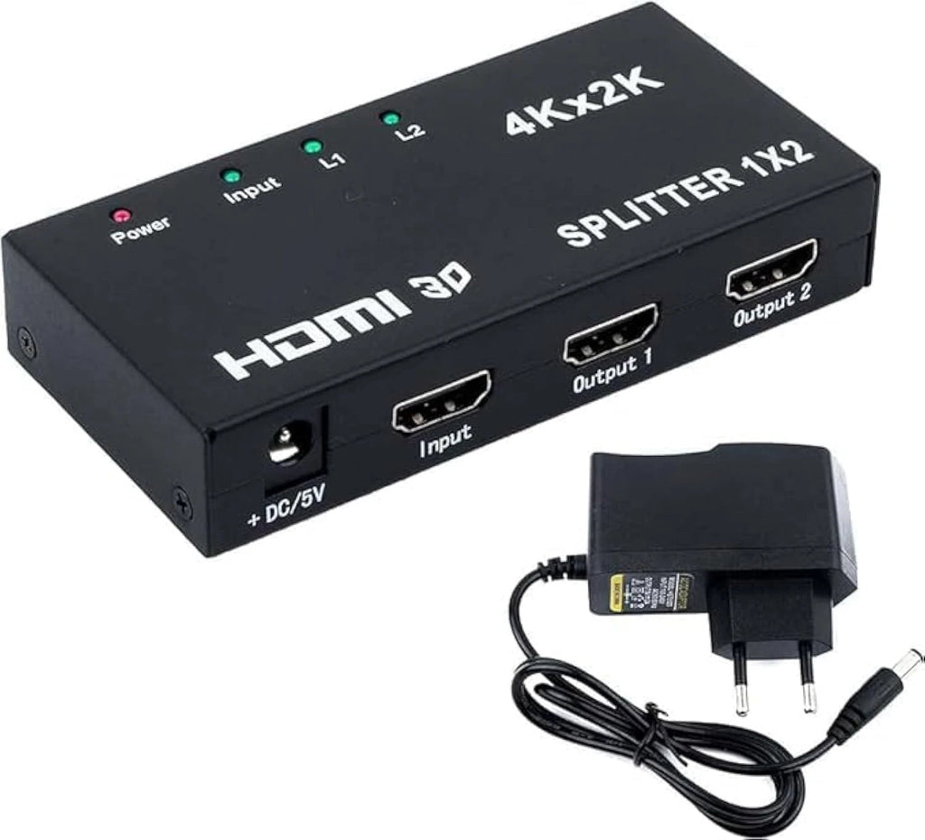 4Kx2K HDMI Splitter 1x2 | 1 In 2 Out Ultra HD 3D Video Duplicator