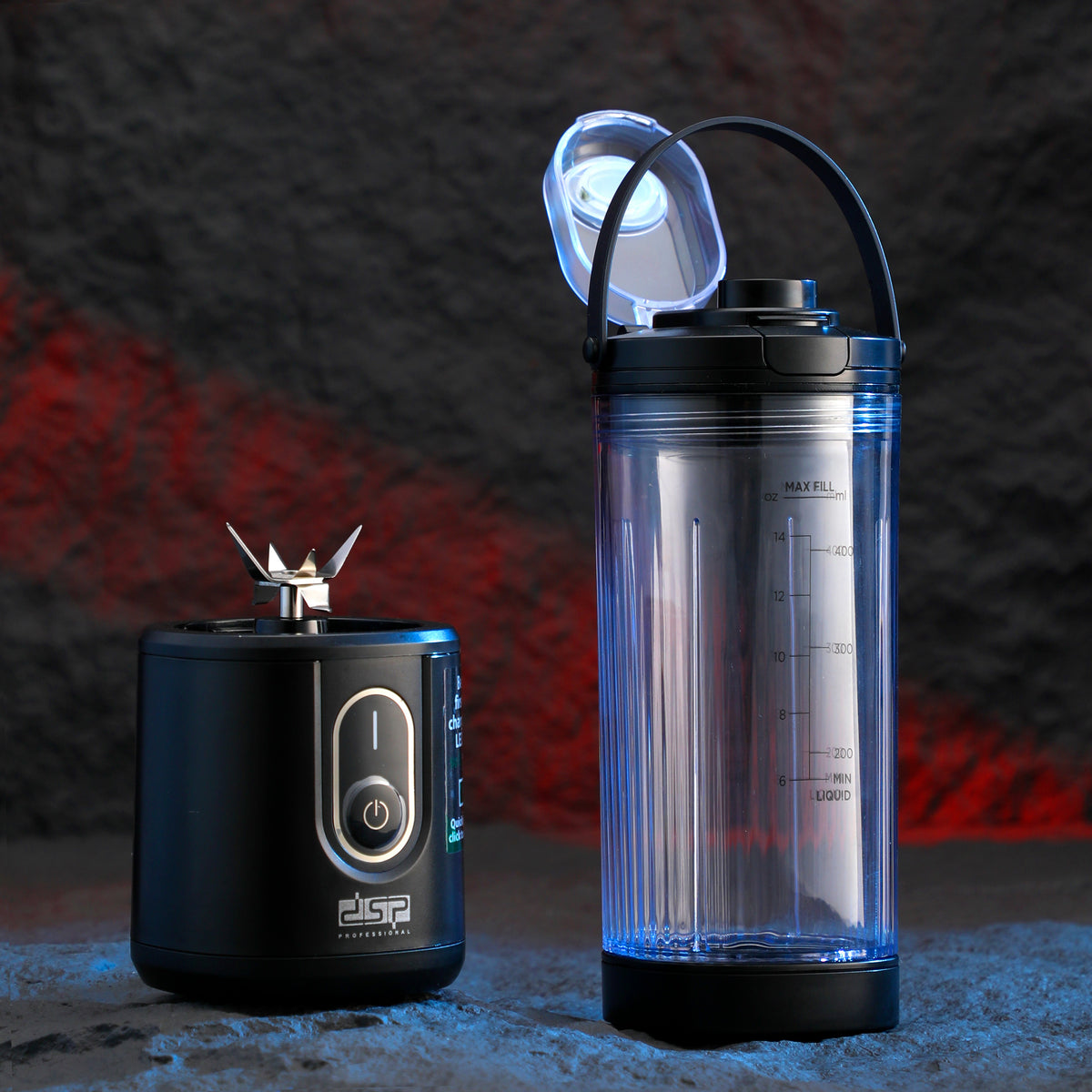 DSP KJ2206 Portable Blender, 110 Watt, 400 ml capacity, 6 stainless steel blades, USB
