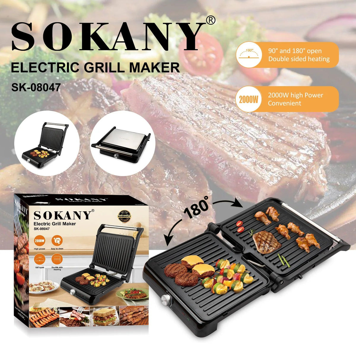 Sokany Electric Grill Maker SK‑08047