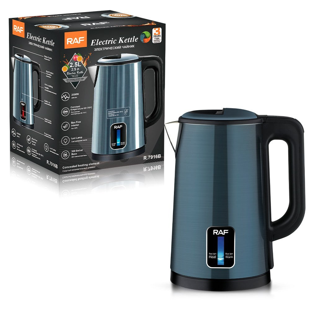 Raf, Electric Kettle, R.7916, 2000W, 2.5L, Bpa Free, Constant 60-70 Degree